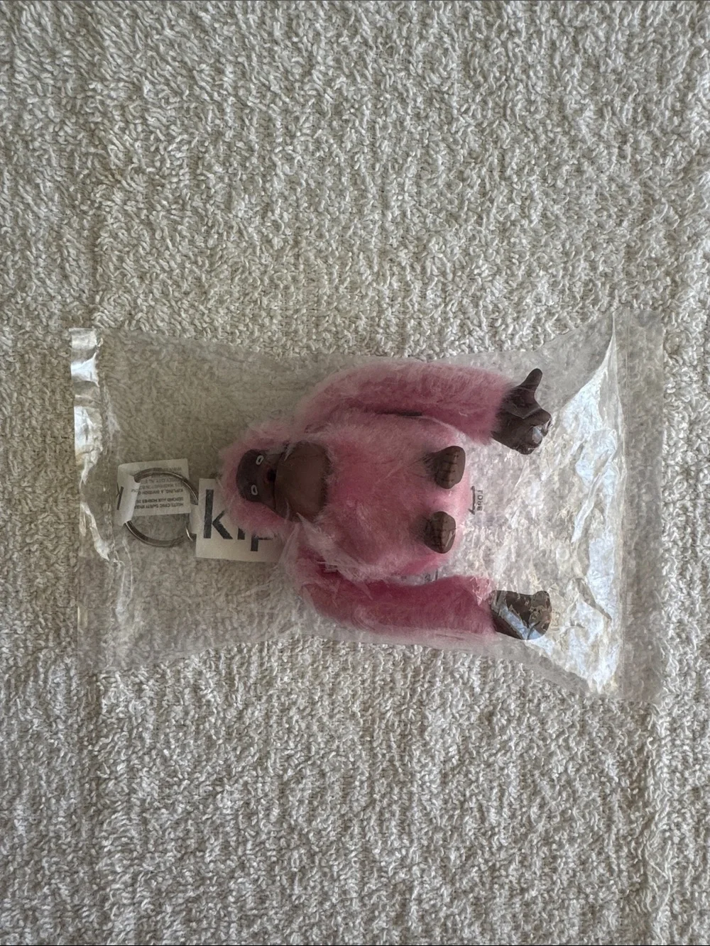 Kipling Pink Frosting Plush Monkey Keychain Bag Charm